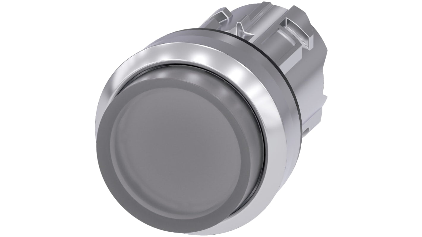 Attuatore pulsante instabile Siemens SIRIUS ACT, diametro 22mm, trasparente, IP66/IP67/IP69K, montaggio snap-on.