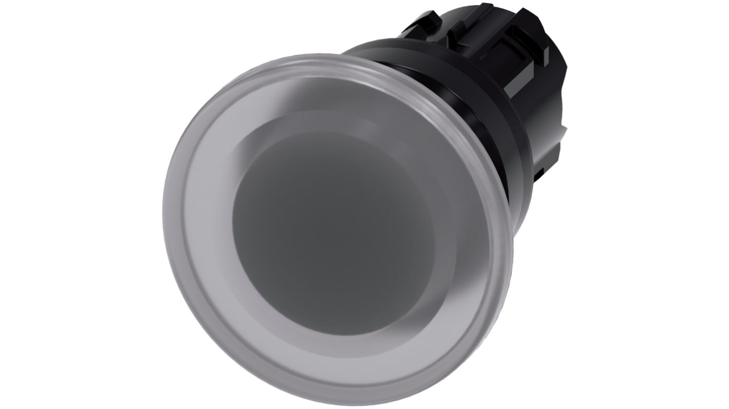Attuatore pulsante instabile Siemens SIRIUS ACT, diametro 40mm, trasparente, grado di protezione IP66/IP67/IP69K, montaggio snap-on.