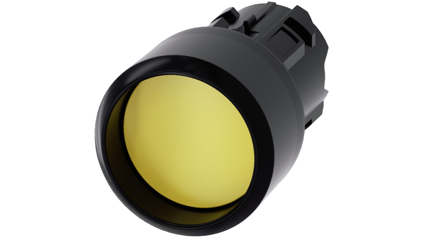 Siemens attuatore pulsante instabile SIRIUS ACT, rotondo giallo, diametro 29.5mm, protezione IP66/IP67/IP69K, montaggio snap-on.