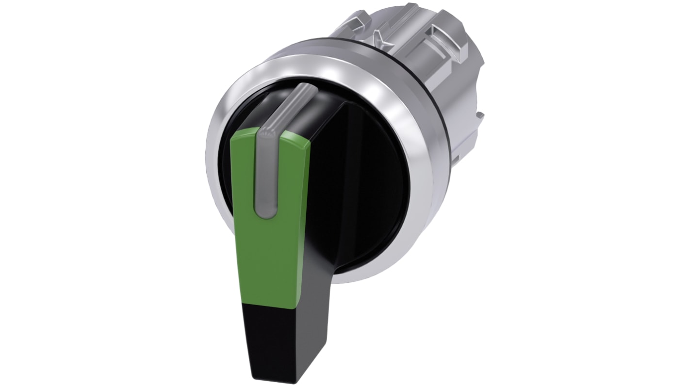 Selettore Siemens SIRIUS ACT, 3 posizioni, Ø 22mm, illuminato, grado di protezione IP66/IP67/IP69K, montaggio snap-on.