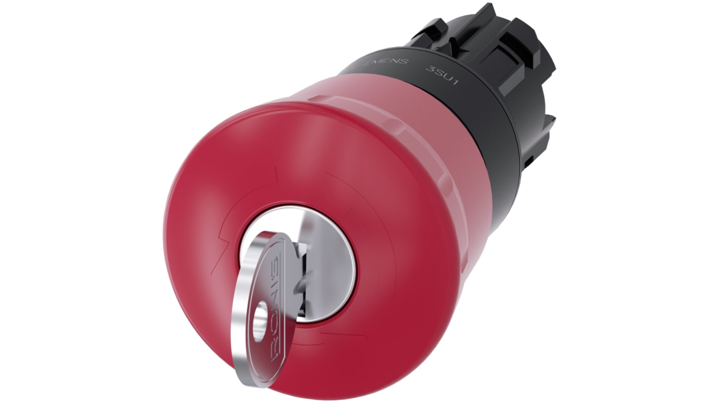 Pulsante di arresto di emergenza Siemens, montaggio a pannello, diametro foro 22mm, protezione IP66/IP67/IP69.