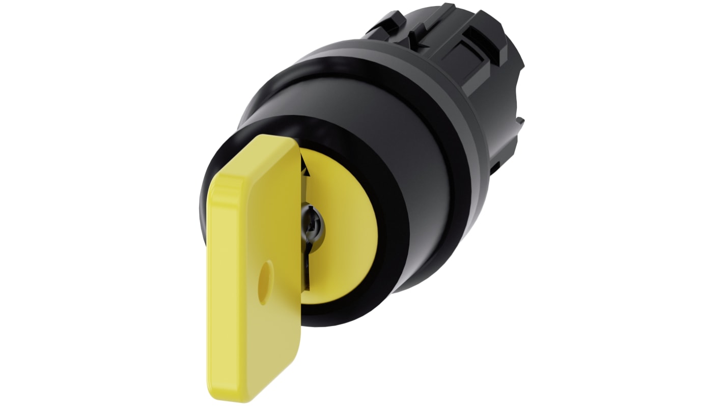 Testa selettore Siemens SIRIUS ACT, 3 posizioni, diametro 22mm, protezione IP66/IP67/IP69, installazione snap-on.