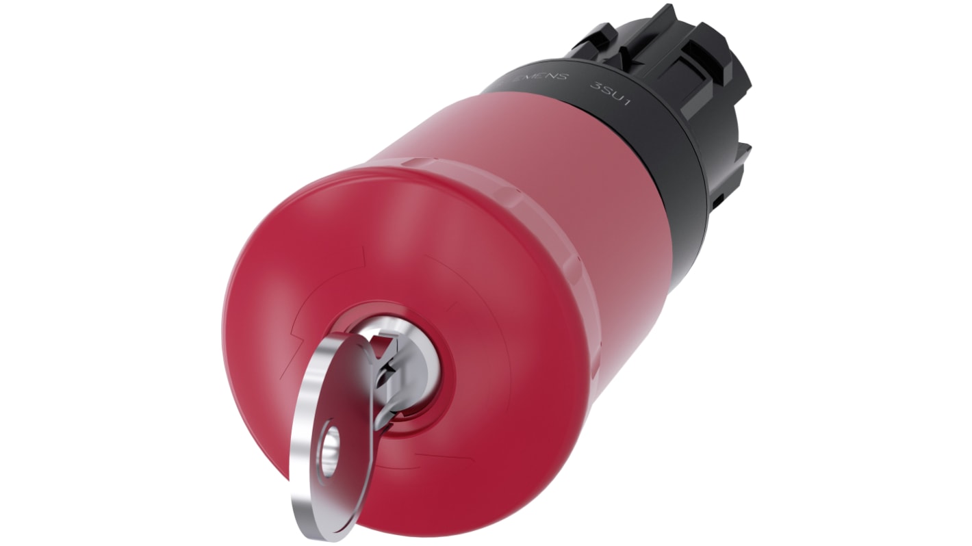Pulsante di arresto di emergenza Siemens, montaggio a pannello, diametro foro 22mm, protezione IP66/IP67/IP69, attuazione a pulsante.