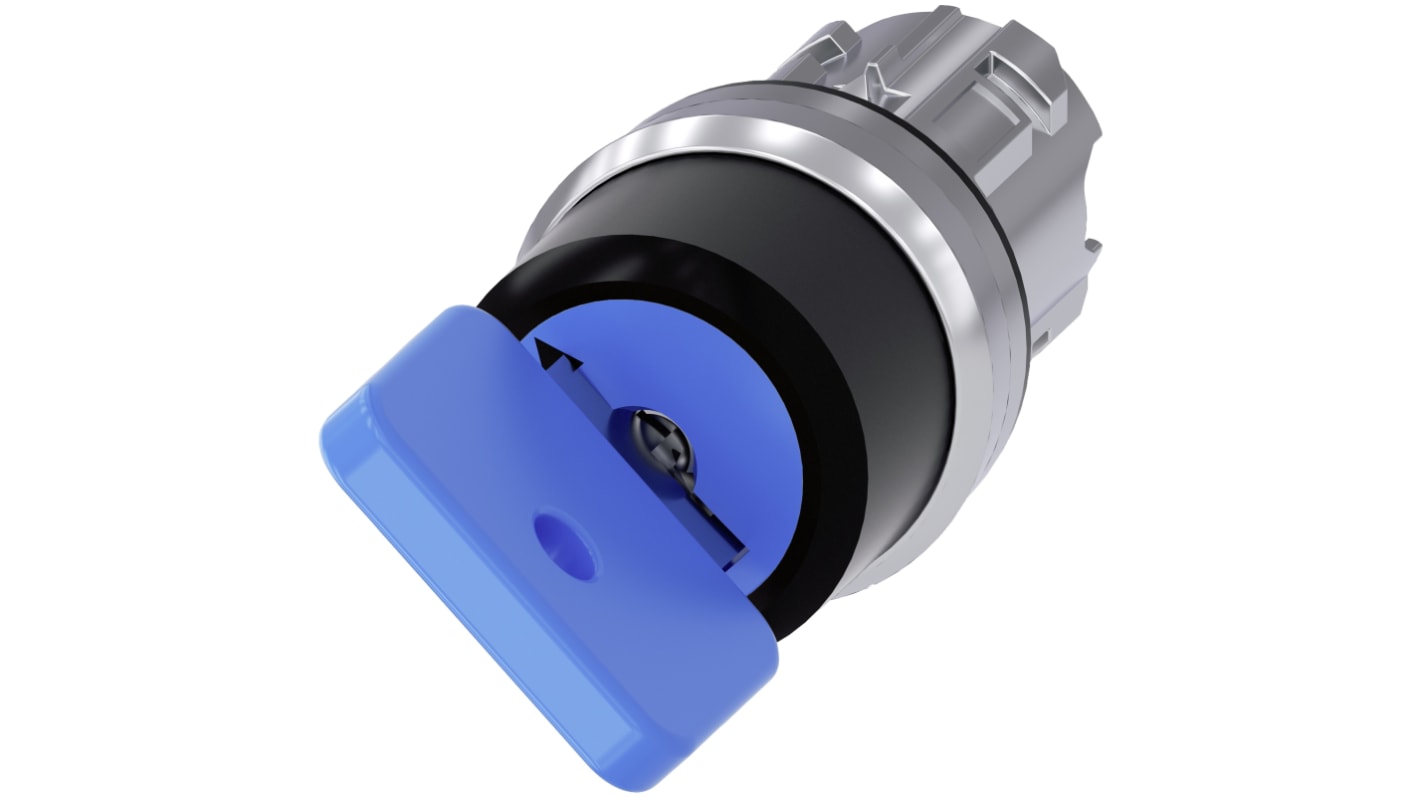 Testa selettore Siemens SIRIUS ACT, 2 posizioni, diametro 22mm, protezione IP66/IP67/IP69, installazione snap-on.