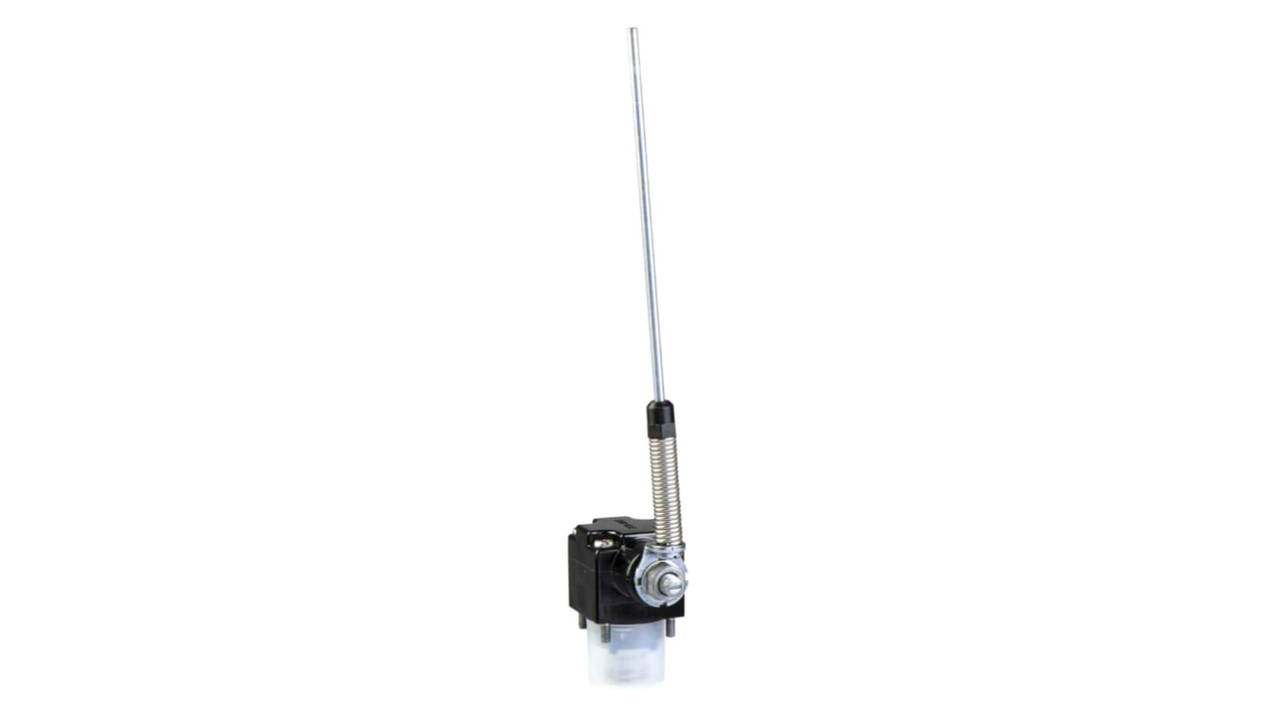 Interruttore di fine corsa Telemecanique Sensors ZCKD91 con leva a molla e estremità metallica, compatibile con serie XCKL, XCKM, XCKS.