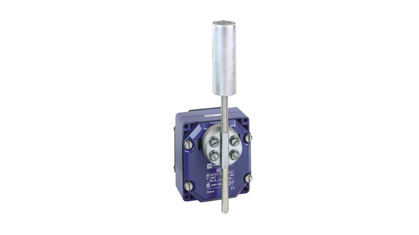 Interruttore di fine corsa a leva a rullo Telemecanique Sensors XCRT215, 2CO, IP65, dimensioni 85mm x 75mm x 95mm.