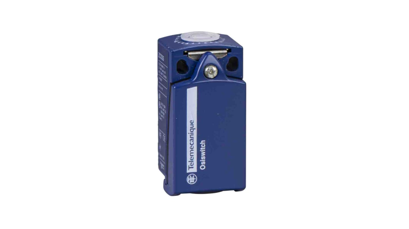 Interruttore di fine corsa Telemecanique Sensors ZCD28, compatto, 2 NO, corrente 1,5A, dimensioni 31mm x 30mm x 65mm.