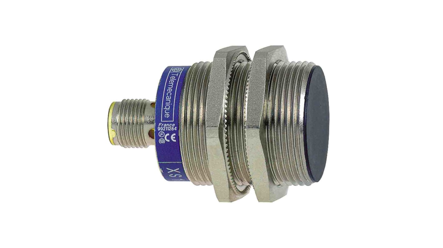 Sensore di prossimità cilindrico NPN Telemecanique Sensors XS1N30NA349D, M30, rilevamento 20 mm, IP67/IP69K, 10-36 V c.c.