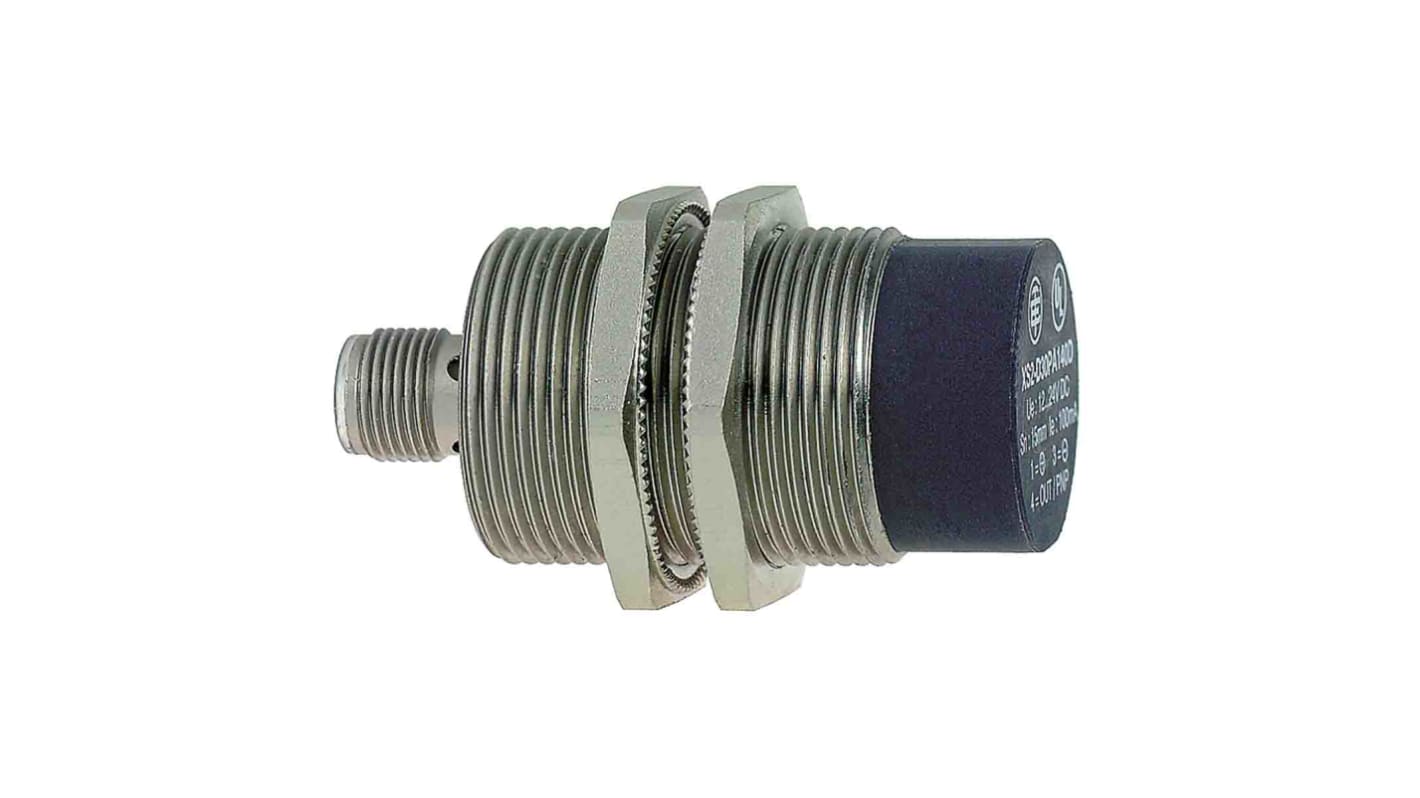 Sensore di prossimità cilindrico Telemecanique Sensors XS2M30MA250K, M30, rilevamento 15 mm, IP67, alimentazione 24-240 V.