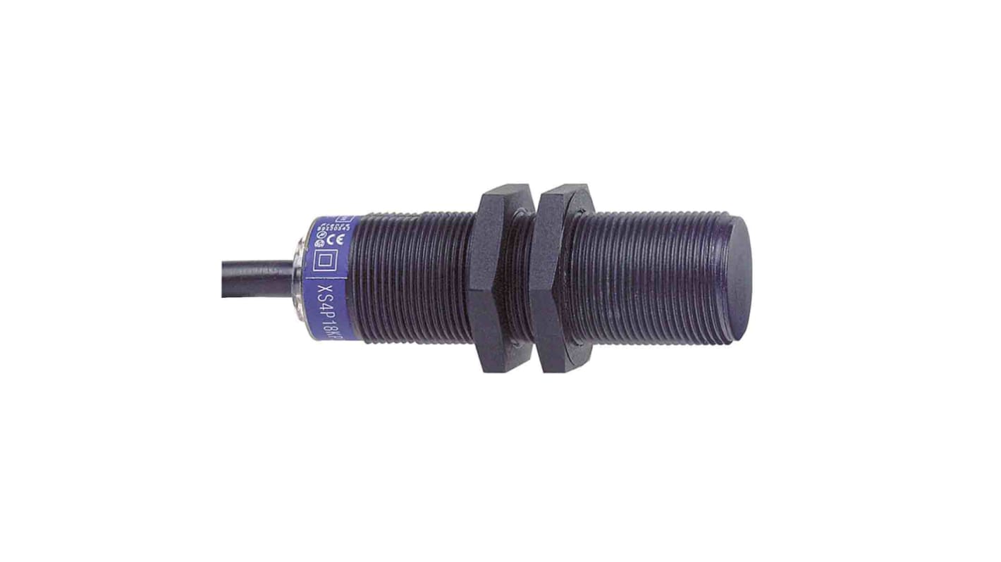 Sensore induttivo cilindrico Telemecanique Sensors XS4P18MA230L2, rilevamento 8 mm, IP68, alimentazione 24-240 V.