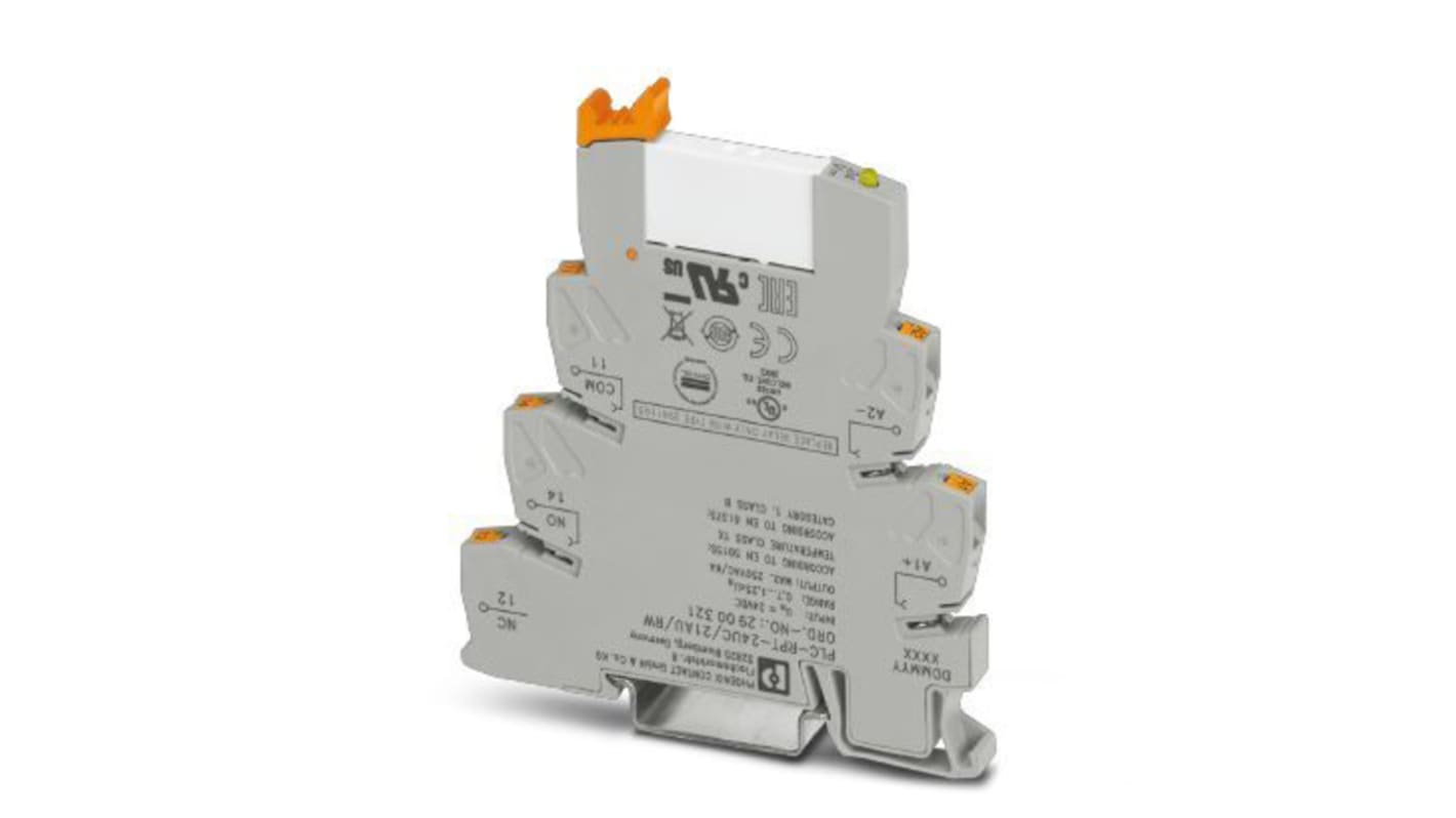 Relè d'interfaccia PLC Phoenix Contact 2900321, bobina 12V cc, DIN, 1PDT. Ideale per applicazioni ferroviarie. Prestazioni affidabili da -40 °C a +70 °C.