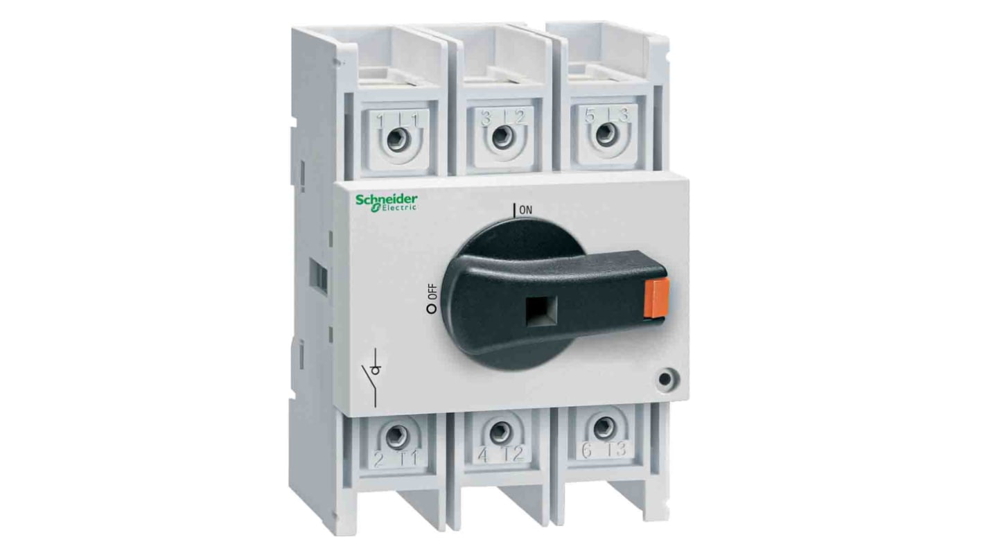 Interruttore di isolamento Schneider Electric VLS3P, 3 poli, 80A, montaggio su guida DIN, grado di protezione IP20.