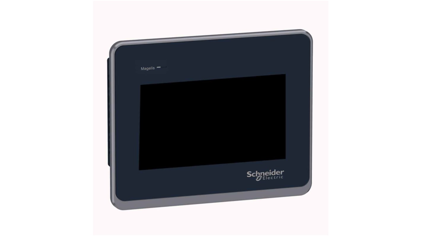Schneider Electric HMIST6200, display HMI touch screen 4", risoluzione 480 x 272, interfaccia avanzata, dimensioni 108,5 x 134,5 x 43 mm.