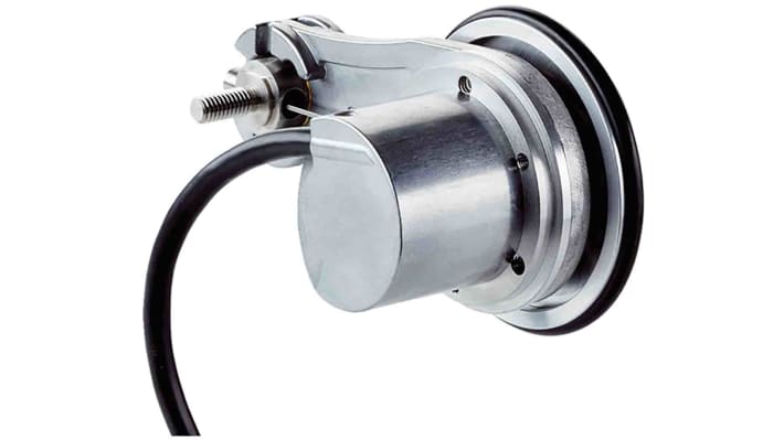 Encoder lineare Sick DBV50E-22AKB2000, risoluzione 0,1 mm, uscita TTL, IP65, dimensioni 60x110x54,7 mm, montaggio con staffa a L.