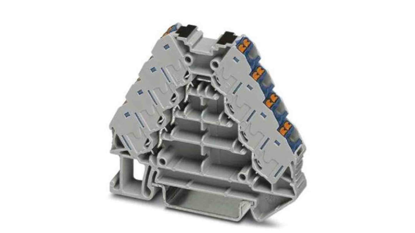 Distributore di potenziale Phoenix Contact 3270247, 17.5A, 250V, 1 via per messa a terra funzionale. Compatto (8,3 mm x 64 mm) con collegamento a innesto.