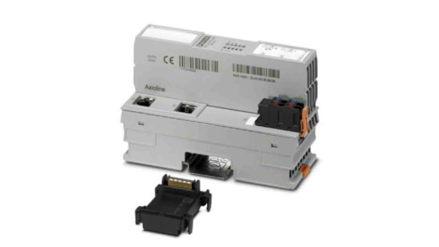 Modulo di espansione PLC Phoenix Contact 2701949 per Stazione Axioline, accoppiatore Modbus/TCP, dimensioni 122,4 x 45 x 74 mm.