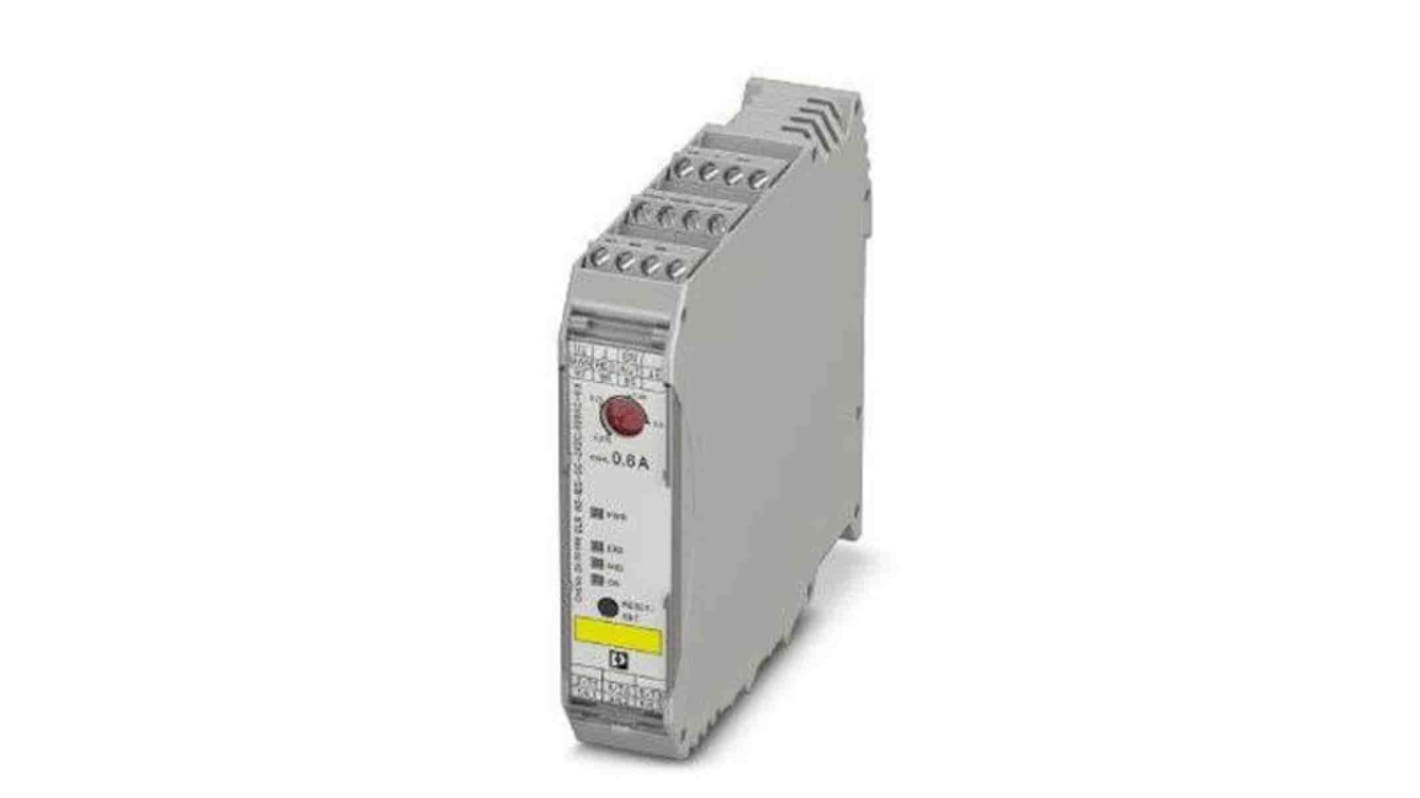 Starter per motore ibrido Phoenix Contact 2900566, montaggio su guida DIN, protezione sovraccarico regolabile, larghezza 22,5 mm.