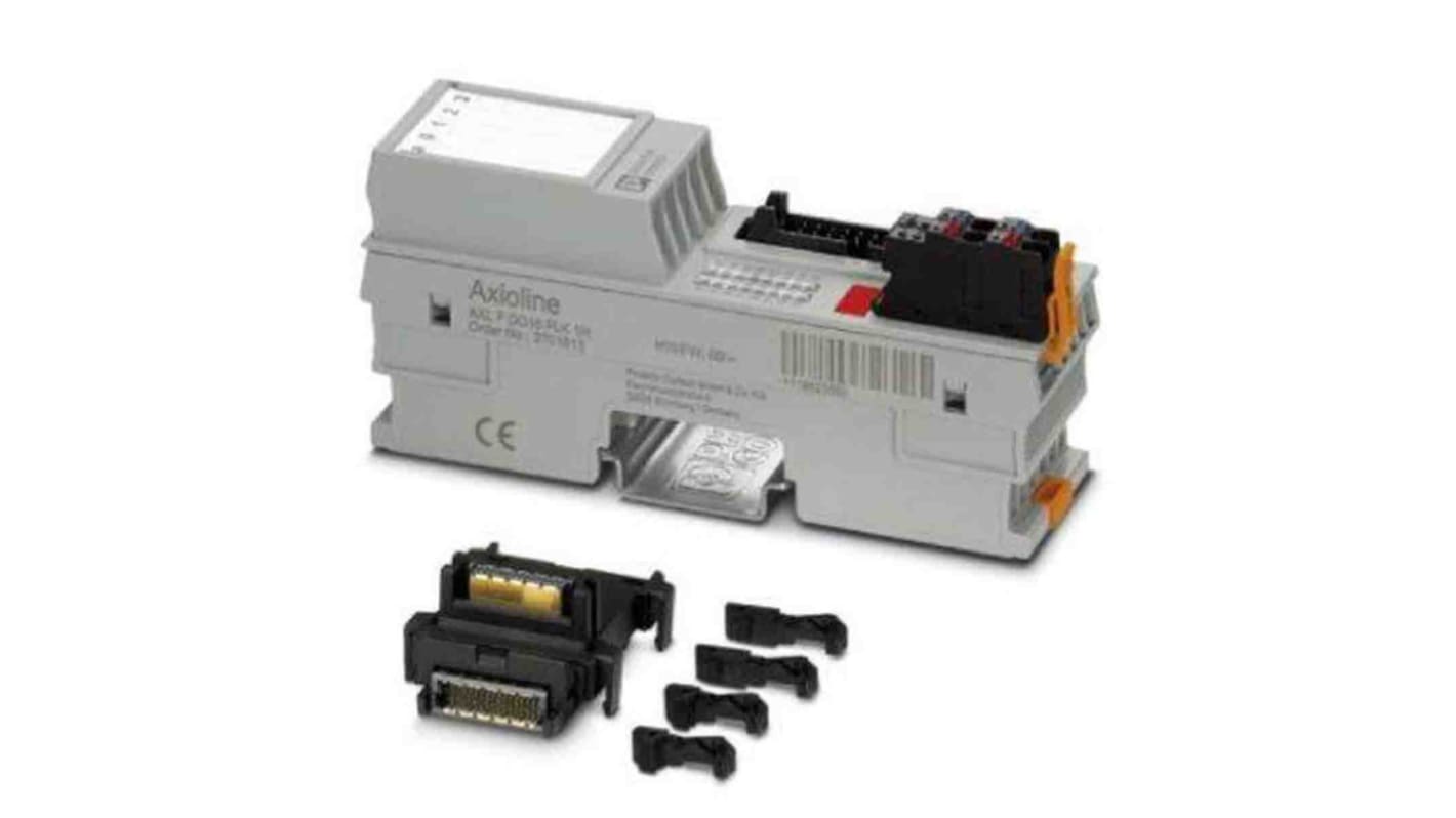 Modulo I/O PLC Phoenix Contact 2701813, 16 uscite digitali, corrente 500 mA, dimensioni 126,1 x 35 x 54 mm.