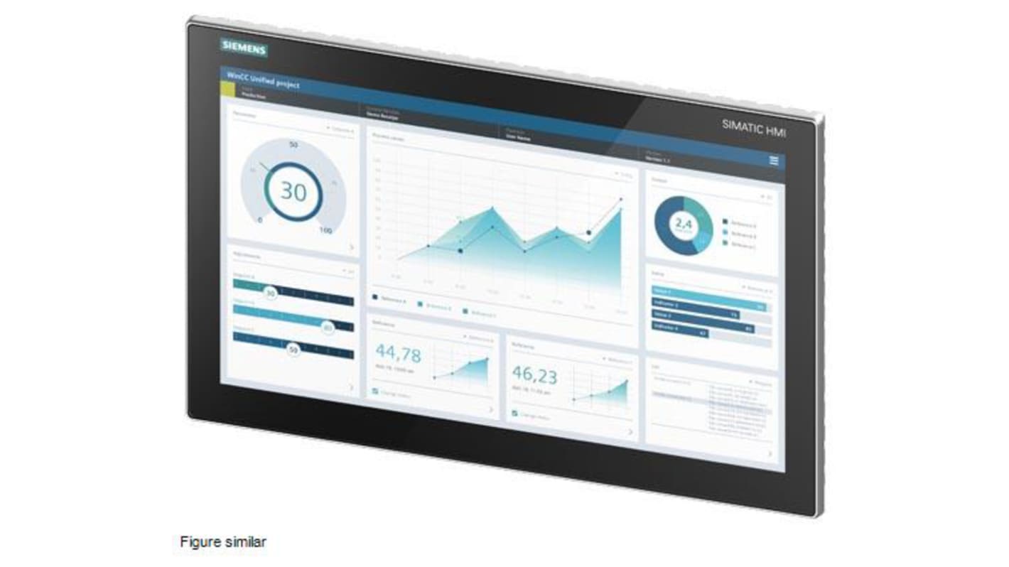 Pannello HMI Siemens 6AV2128-3UB06-0AX1, display multi-touch 18,5", risoluzione 1920x1080, montaggio verticale/orizzontale.