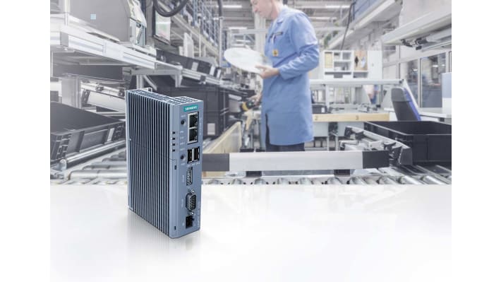 Gateway IoT Siemens 6ES7647-0BA00-0YA2, CPU ARM, 1GB DDR4, 20 IO digitali, dimensioni 142 x 37 mm, tensione 24 V.