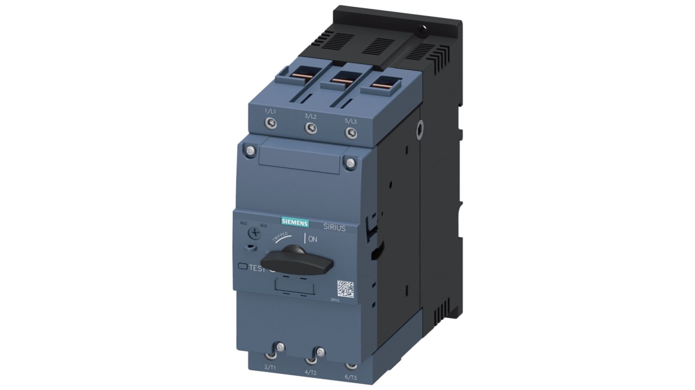 Interruttore automatico del motore Siemens 3RV2041-4JA10, 45 a 63 A, montaggio a vite, IP20, per protezione motori.