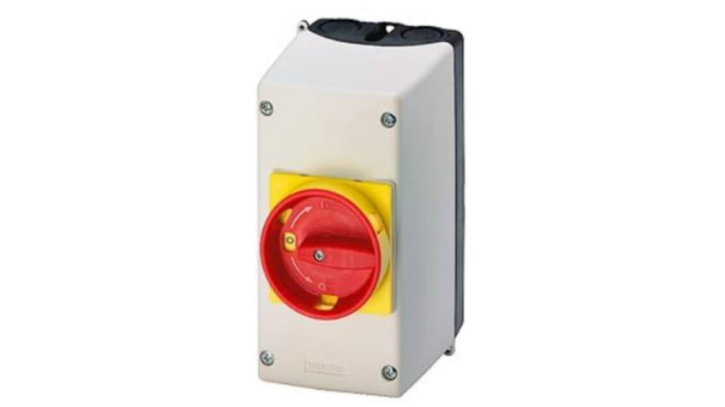 Scatola per pulsante Siemens 3RV1923-1FA00, IP55, montaggio superficiale, meccanismo rotativo, dimensioni 85x55x126 mm.