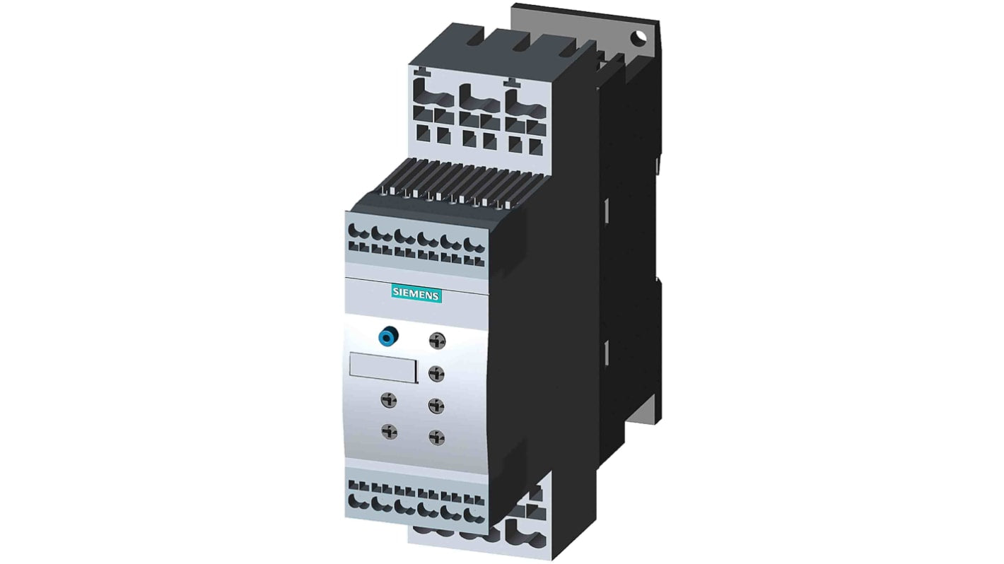 Avviatore soft-start Siemens 3RW5513-1HA14, 3 fasi, 3 kW, 480 V, corrente 13 A, grado di protezione IP00.