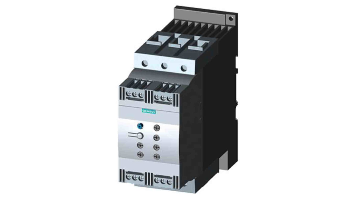 Avviatore soft-start Siemens 3RW5213-3AC04, 3 fasi, 3 kW, 480 V, corrente 13 A, grado di protezione IP00.