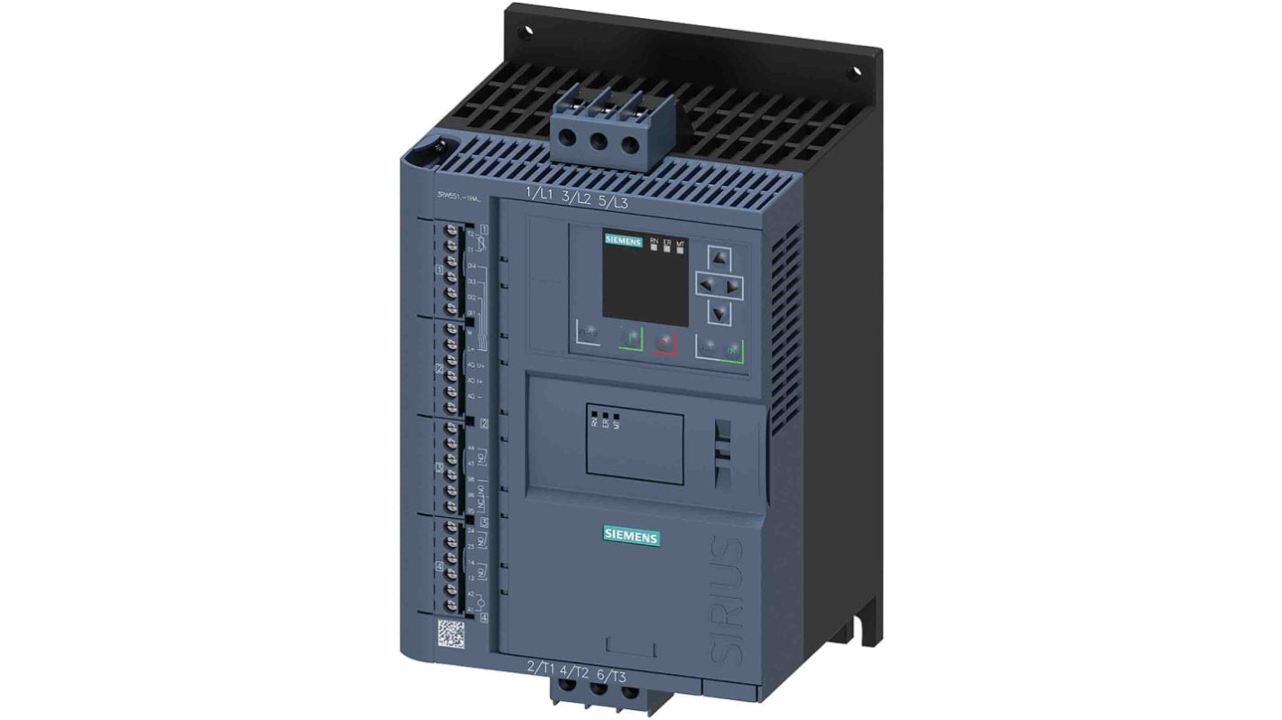 Avviatore soft-start Siemens 3RW5543-6HA04, 3 fasi, 55 kW, 210 A, IP00, per tensione 480 V c.a.