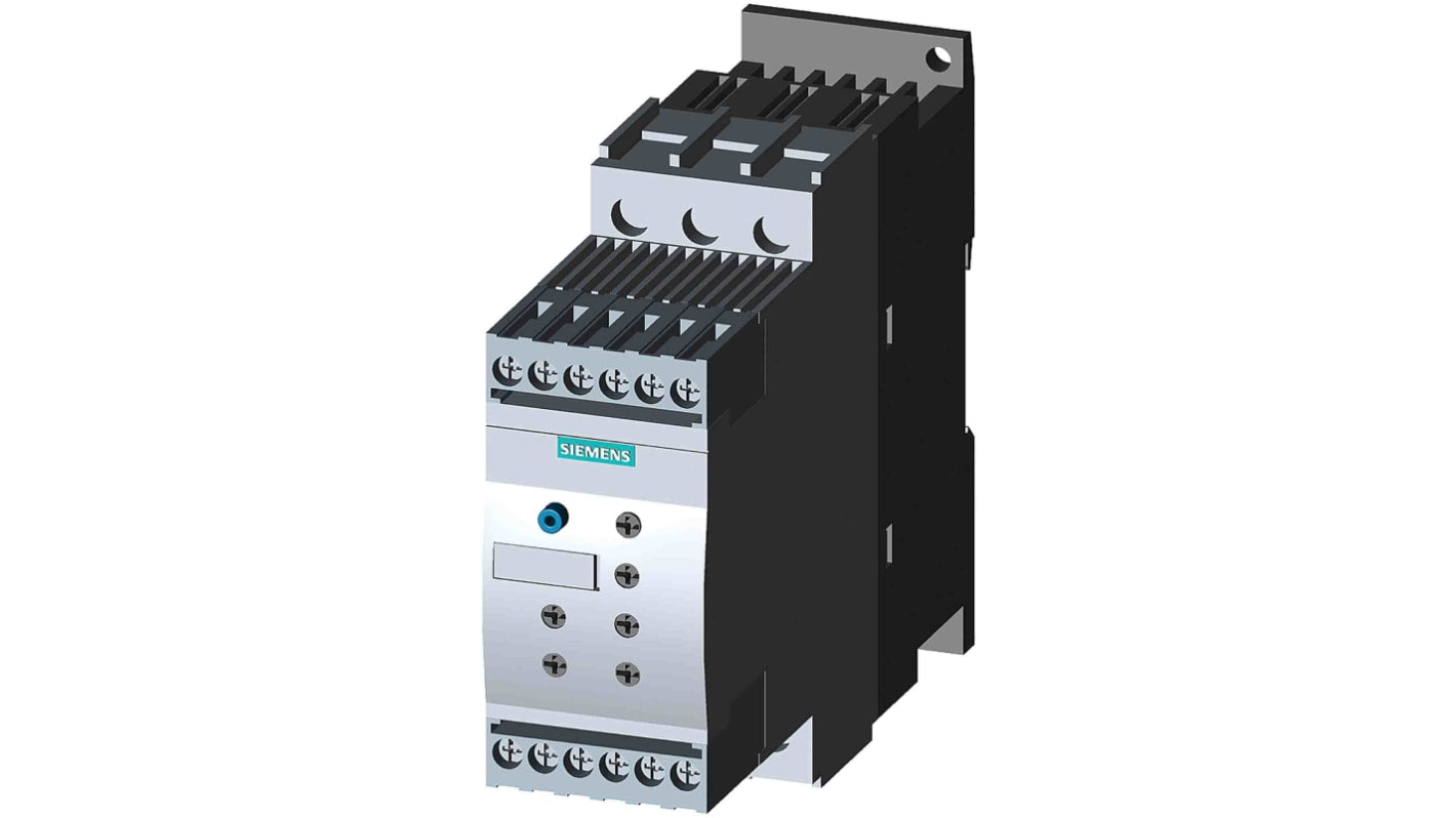 Avviatore soft-start Siemens 3RW5515-1HA04, 5,5 kW, 25 A, 480 V, 3 fasi, classe di protezione IP00.