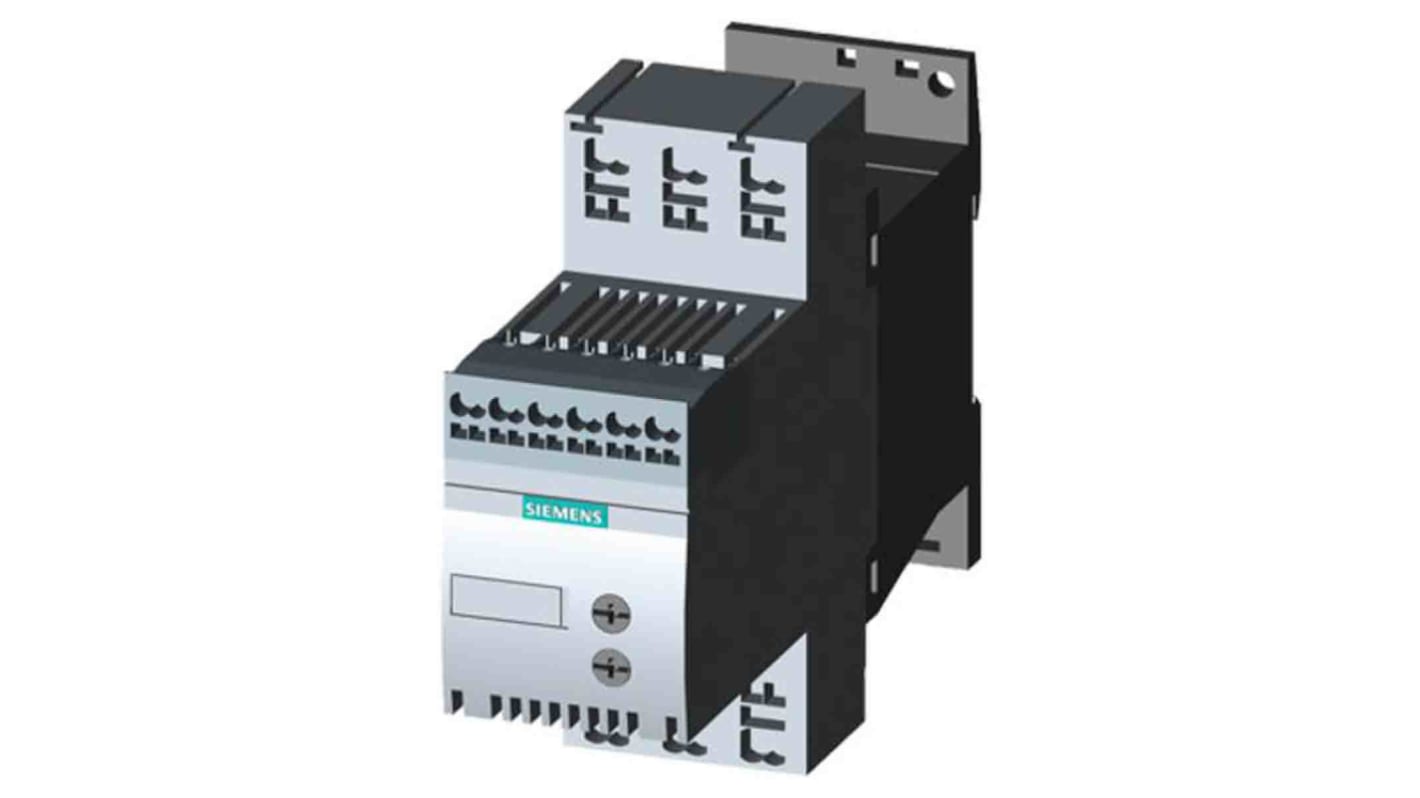 Avviatore soft-start Siemens 3RW3013-2BB04, 3 fasi, 1,5 kW, 400 V, protezione IP20, per motori fino a 3,6 A.