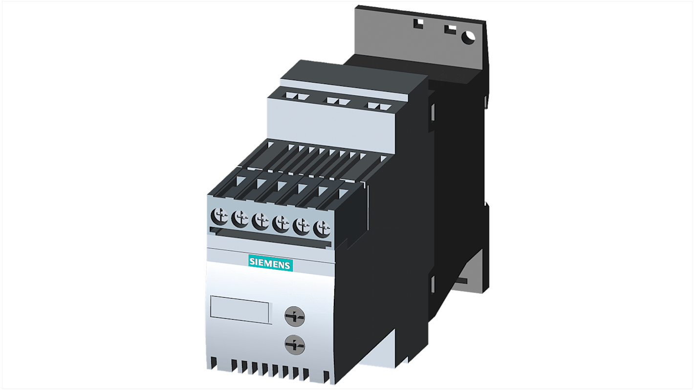 Avviatore soft-start Siemens 3RW3016-1BB14, 3 fasi, 4 kW, 400 V, 9 A, protezione sovraccarico, classe IP00.