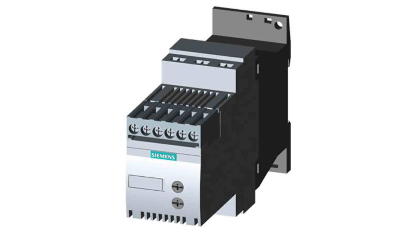 Avviatore soft-start Siemens 3RW3016-1BB04, 3 fasi, 4 kW, 400 V, 9 A, protezione sovraccarico, IP00.