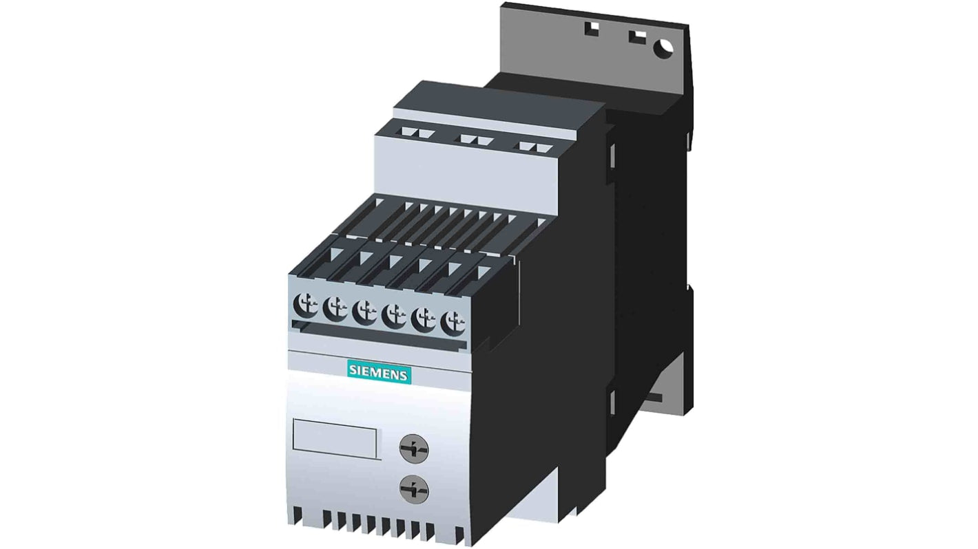 Avviatore soft-start Siemens 3RW3038-1BB14, 3 fasi, 37 kW, 400 V, 72 A, protezione sovraccarico, IP00.