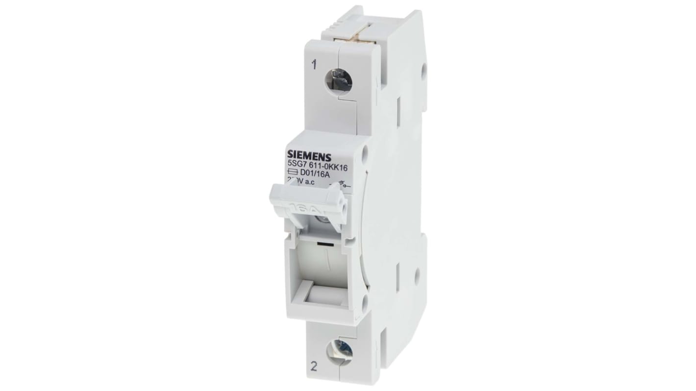 Sezionatore portafusibili Siemens 5SG7611-0KK10, 1 polo, 10 A, 230 V, fusibile D01 MINIZED, classe IP20.