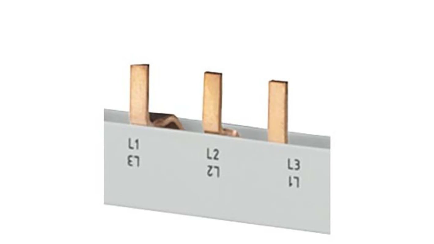 Barra di distribuzione trifase touch-safe Siemens 5ST3615, 10mm² 63A. Ideale per installazioni sicure.