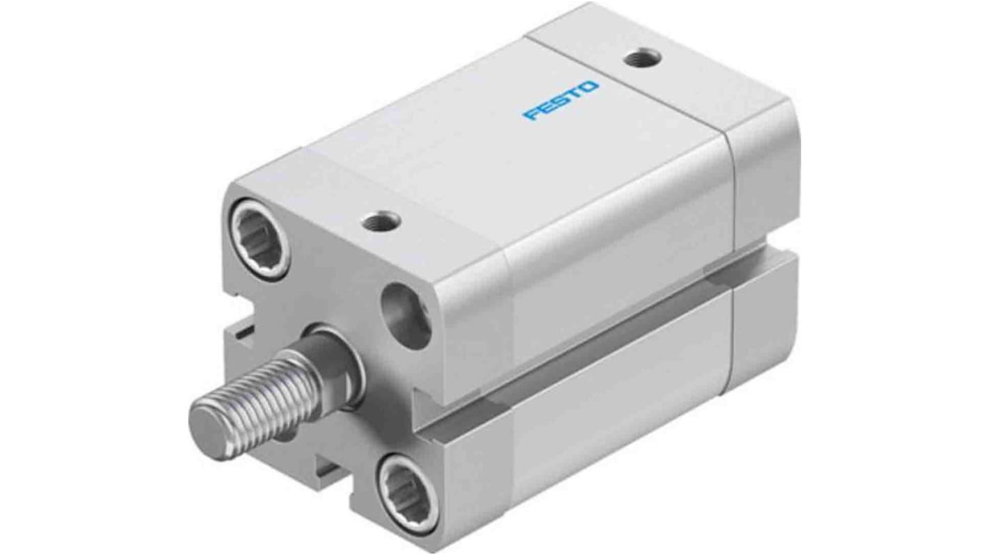 Cilindro pneumatico compatto Festo ADN-25-25-A-PPS-A, foro 25mm, corsa 25mm, ammortizzazione pneumatica, montabile in qualsiasi posizione.