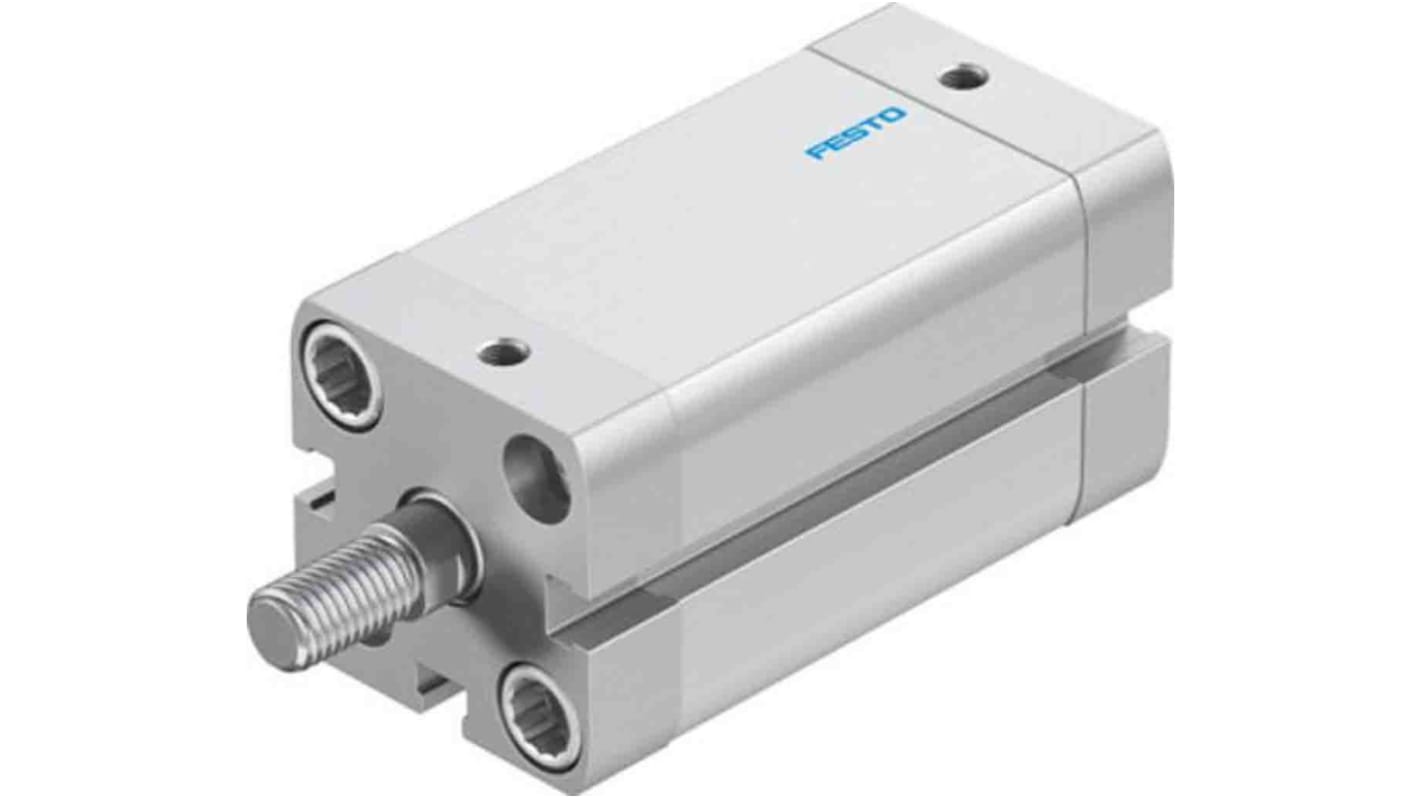 Cilindro pneumatico compatto Festo ADN254040PPSA, doppio effetto, foro 25mm, corsa 40mm, montabile in diverse posizioni.
