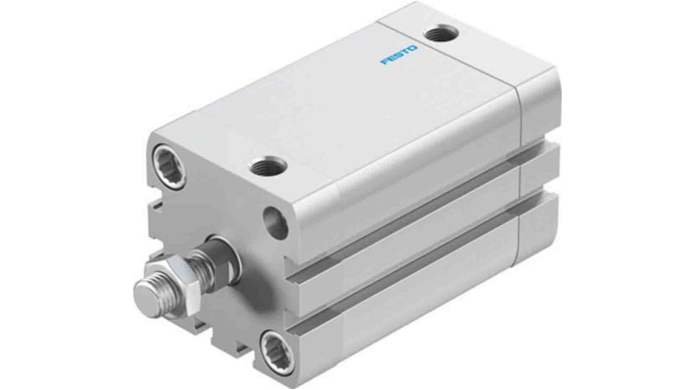 Cilindro pneumatico compatto Festo ADN4050APPSA, doppio effetto, foro 40mm, corsa 50mm, montabile in diverse posizioni.