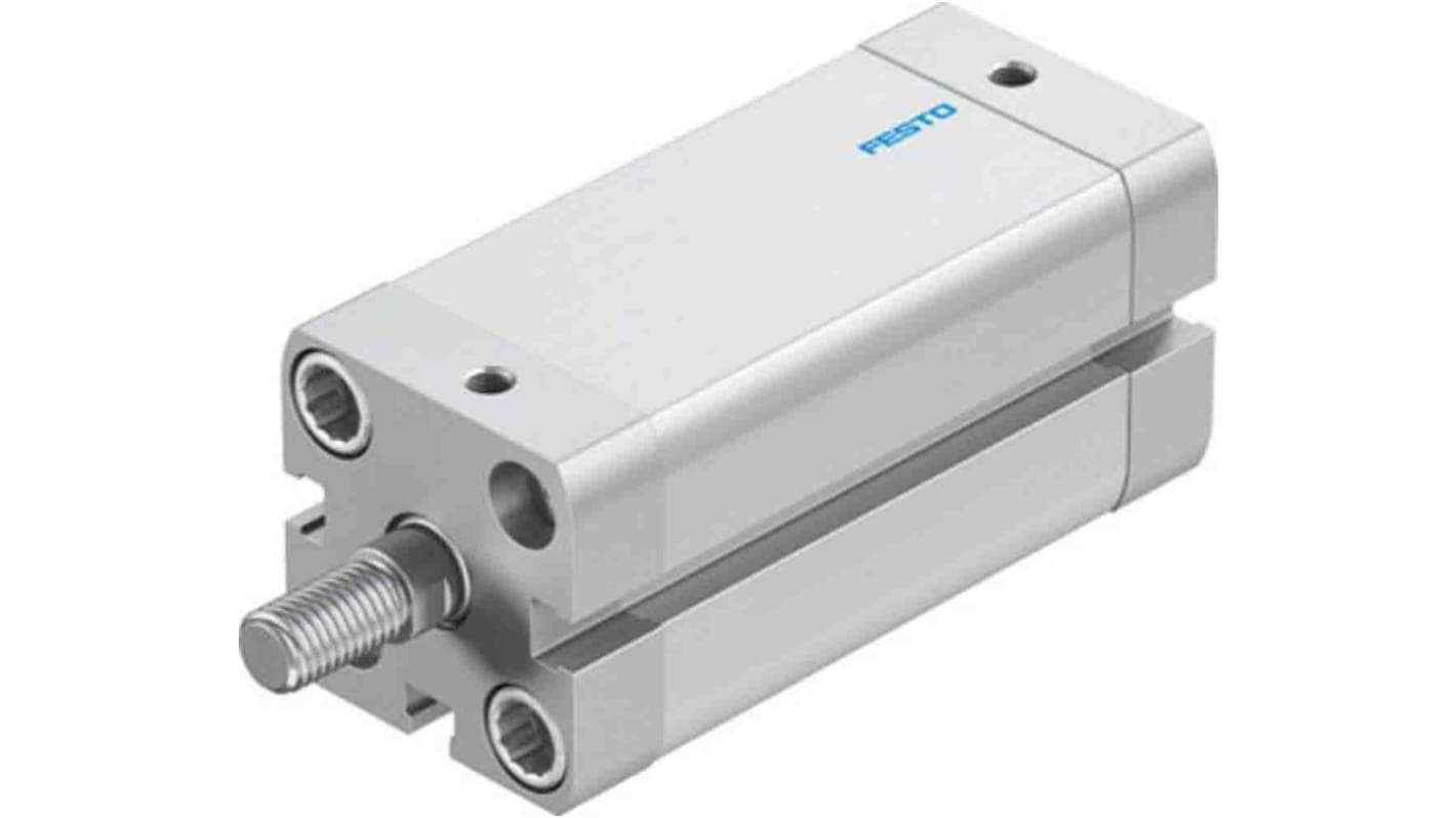 Cilindro pneumatico compatto Festo ADN-25-50-A-PPS-A, foro 25mm, corsa 50mm, ammortizzazione pneumatica, montabile in qualsiasi posizione.