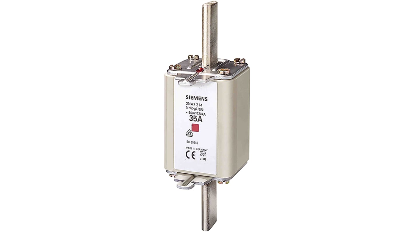 Fusibile NH2 gG 315A Siemens, 500V ca, lunghezza 147.6mm, montaggio verticale, contatti placcati argento, classe IP20.