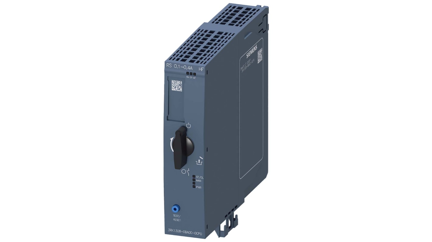 Starter reversibile Siemens 3RK1308-0BA00-0CP0, potenza 0,06-0,12 kW, montaggio a innesto, protezione IP20, compatibile con SIMATIC.