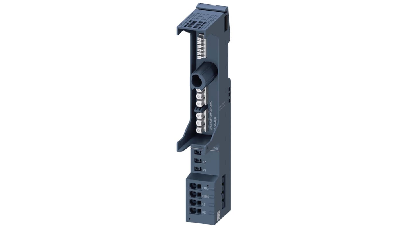 Siemens 3RK1908-0AP00-0HP0, unità base ET 200SP per avviatori motori, 500V, montaggio su guida, IP20.