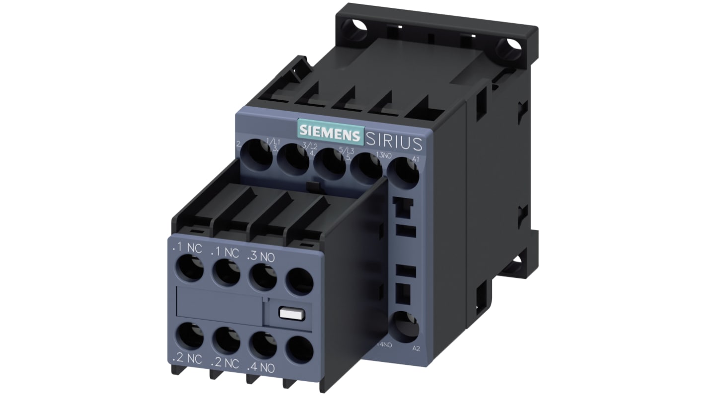 Teleinvertore Reversibile Siemens 3RT2016-1BB44, 3 poli, 9 A, 400 V, montaggio su guida 35 mm, bobina 24 V c.c.