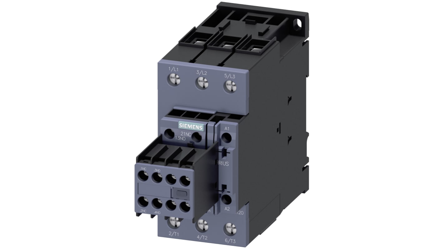 Teleinvertore Reversibile Siemens 3RT2036-1AP04, 3 poli, 50 A, 22 kW, montaggio su guide 35 mm, bobina 230 V c.a.