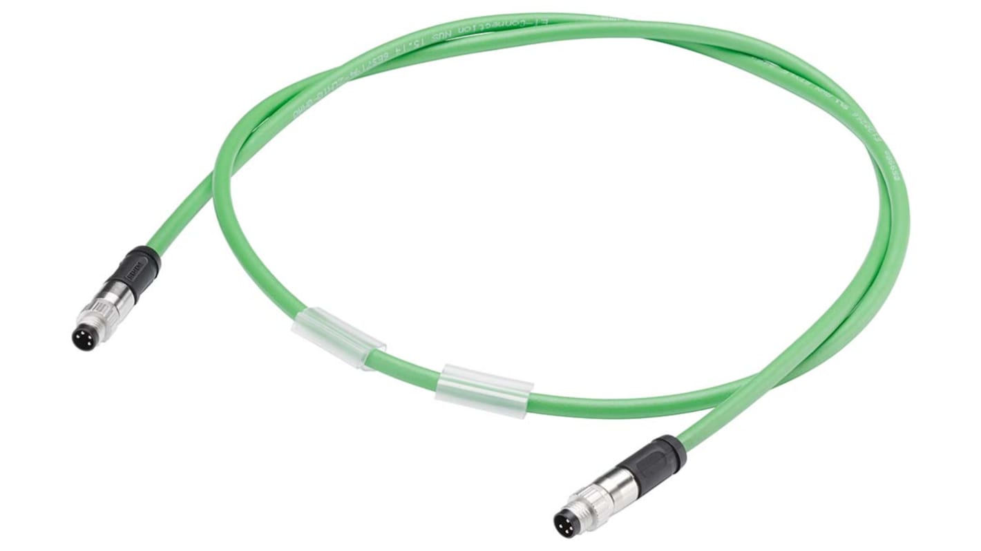 Cavo di connessione Siemens 6ES7194-2LH02-0AD0, flessibile a 4 poli, 0,2 m, con connettori femmina M8, grado di protezione IP65/67, per bus ET.