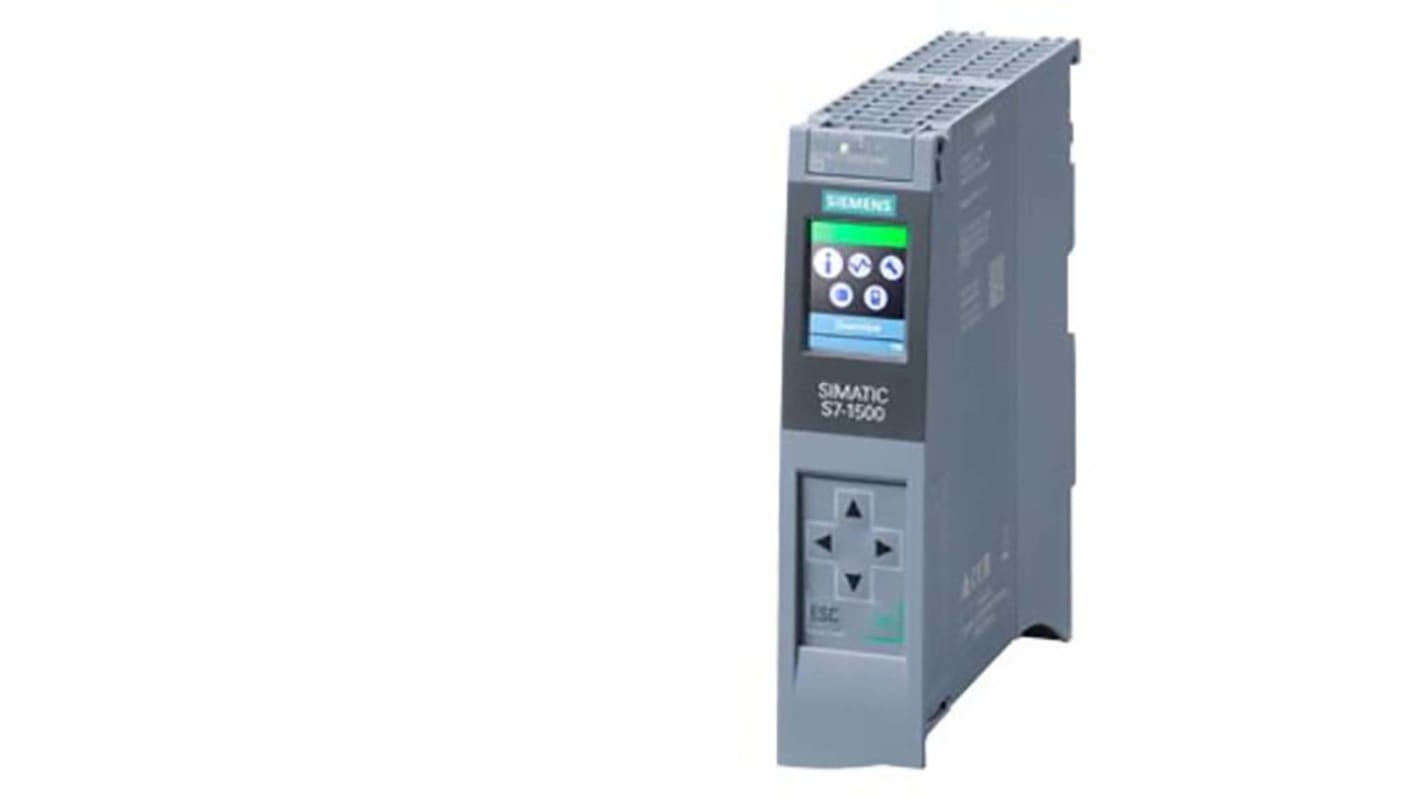 CPU PLC Siemens SIMATIC S7-1500 (6ES7511-1AK02-0AB0) con 20 ingressi e 32 uscite per automazione industriale. Supporta PROFINET e linguaggi di programmazione flessibili.