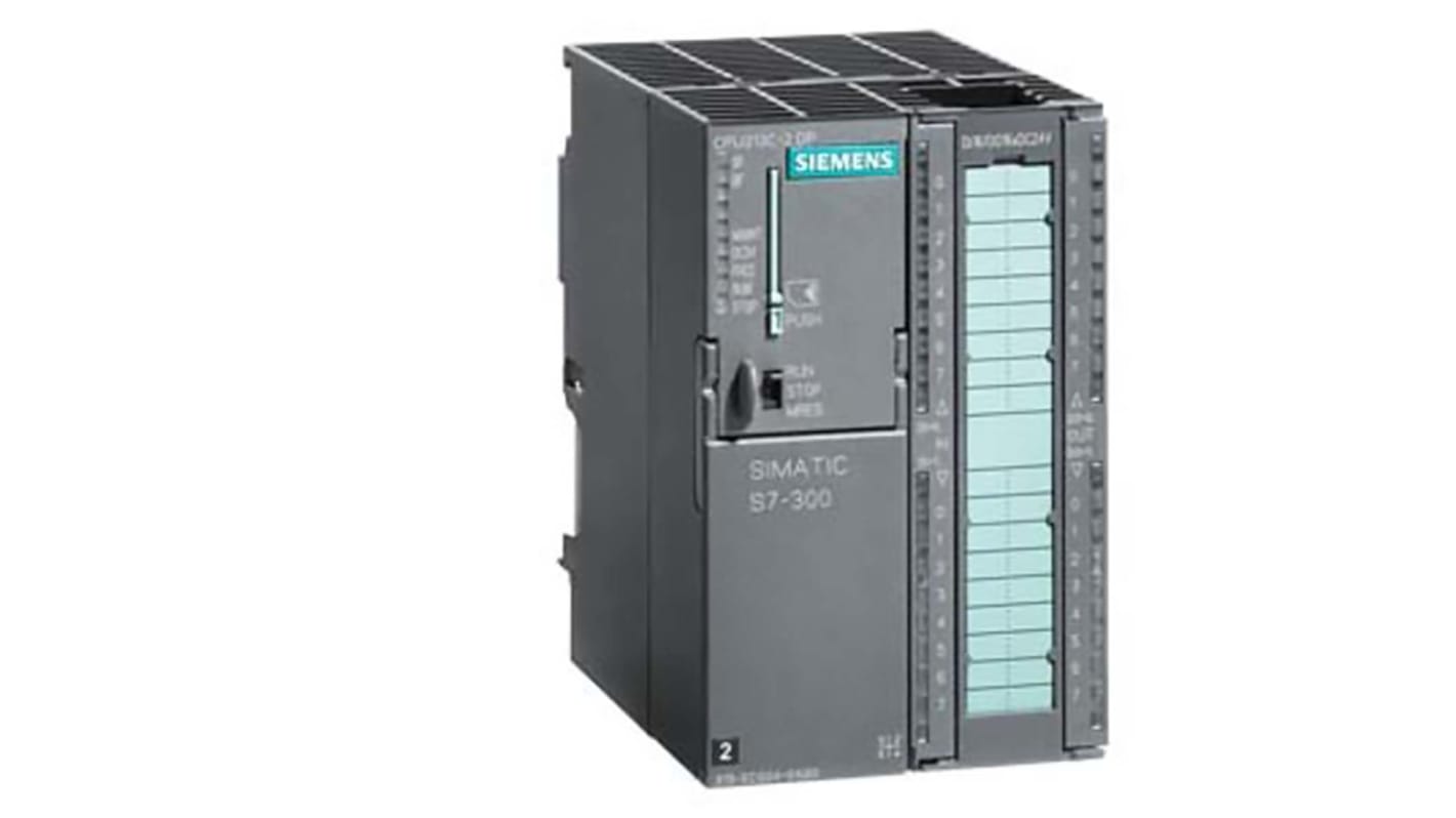 CPU PLC Siemens SIMATIC S7-300, 16 ingressi/uscite digitali, 126 KB di memoria. Ideale per applicazioni industriali.