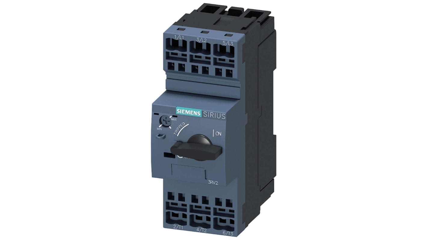Interruttore automatico motore Siemens 3RV2021-1DA20, 2,2 → 3,2 A SIRIUS. Protezione classe 10, dimensione contattore S0. Adatto a temperature da -20 °C a +60 °C.