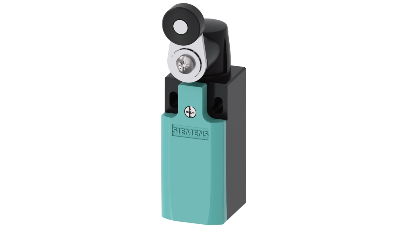 Interruttore di fine corsa Siemens 3SE5232-0LK21, rullo, 2NC/1NA, IP65, temperatura -25/+85°C, tensione 400V, corrente 6A.